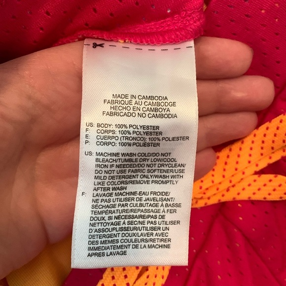 Reebok Play Dry Workout Ready Collection Pink & Orange Athletic Shorts Size M - Picture 8 of 8